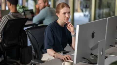 Woman on computer